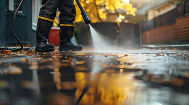 Squeaky Clean pressure washing team in action